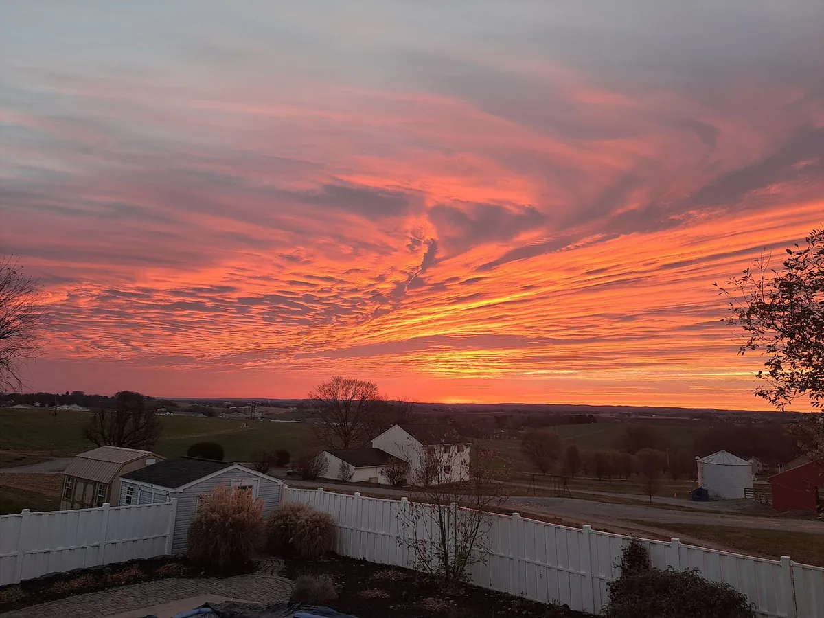 Sunset over the valley from Lancaster Retreat
